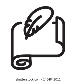 scroll and paper - minimal line web icon. simple vector illustration. concept for infographic, website or app.