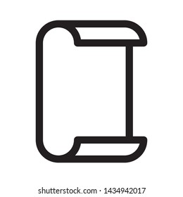 scroll and paper - minimal line web icon. simple vector illustration. concept for infographic, website or app.