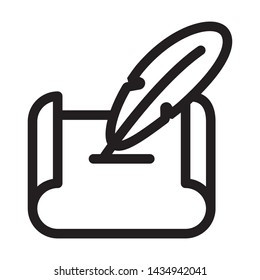 scroll and paper - minimal line web icon. simple vector illustration. concept for infographic, website or app.