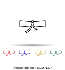 Scroll, paper multi color style icon. Simple thin line, outline vector of law and justice icons for ui and ux, website or mobile application