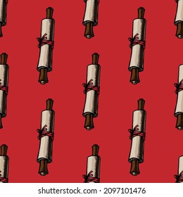 Scroll paper seamless pattern vector illustration