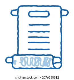 scroll of paper sketch icon vector. Hand drawn blue doodle line art scroll of paper sign. isolated symbol illustration