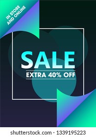 Scroll paper style template or flyer design with 40% discount offer for Sale.