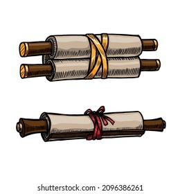 Scroll paper vector illustration isolated on white background
