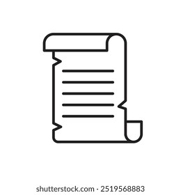 Icono de línea de papel de desplazamiento. Ilustración vectorial. EPS10