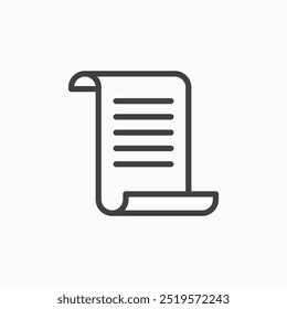 Scroll paperlinesimple Symbol im Linienstil.