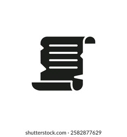 Scroll papyrus paper icon Symbol mark in Outline style