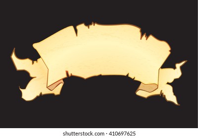 Scroll. Parchment. Ribbon in Retro Style. Vector illustration