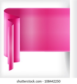 Scroll pink paper background, EPS 10 vector