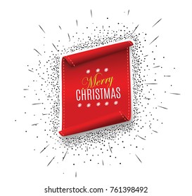 Scroll Red, Merry Christmas, realistic, paper banners. Vector illustration.