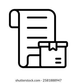 A scroll representing an order receipt or invoice document