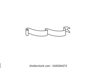 Scroll, ribbon illustration. Element of ribbon icon. Thin line icon for website design and development, app development. Premium icon