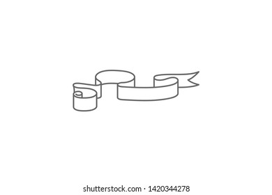 Scroll, ribbon illustration. Element of ribbon icon. Thin line icon for website design and development, app development. Premium icon