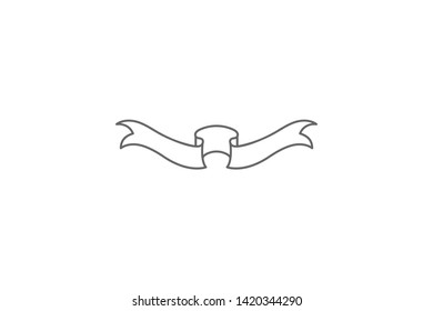 Scroll, ribbon illustration. Element of ribbon icon. Thin line icon for website design and development, app development. Premium icon