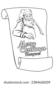 Scroll Santa Claus parchment empty. Christmas letter
