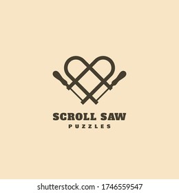 Scroll saw logo design template. Vector illustration.