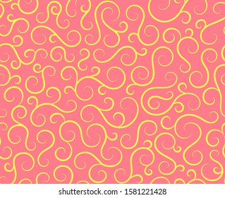 Scroll seamless retro pattern. Curl outline art decoration ornament swirl shapes for textile,fabric,tracery or tile background.Classic elegant antique texture design.Ornate deluxe seamless pattern