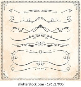 scroll series of aged vector dividers fingers drawn scroll straight nails fingers texture antique edge drawn medieval ornate beauty set art twist ornamental classical vortex banner divider victorian g