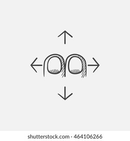 Icono de esbozo de desplazamiento para web, móvil e infografía. Icono aislado del vector dibujado a mano.