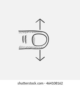 Icono de esbozo de desplazamiento para web, móvil e infografía. Icono aislado del vector dibujado a mano.