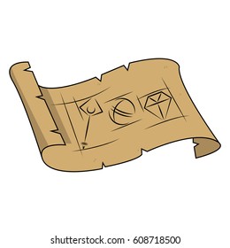 Scroll with some drawing item. Modern design. Vector illustration. EPS10.