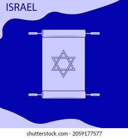 Scroll, Star of David - vector. Israel. Hanukkah, Sukkot, Rosh Hashanah, Yom Kippur, Rosh Chodesh, Purim, Israel, Judaism,