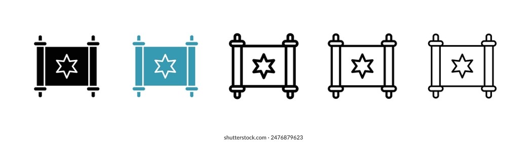 Scroll Torah black liner icon collection