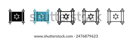 Scroll Torah black liner icon collection