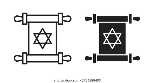 Colección del icono de la Torá. iconos simples modernos para el Web