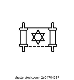 Scroll Torah icon isolated. simple vector icon on white background