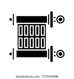 scroll - torah icon, vector illustration, black sign on isolated background