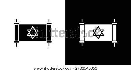 Scroll Torah icon. Vector illustration. Flat design.