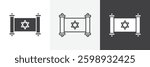 Scroll Torah icons in Thin line black color. flat simple vector symbols illustration.