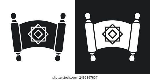 Scroll Torah vector icon set in solid style.