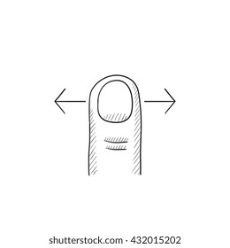 Scroll touch screen gesture vector sketch icon isolated on background. Hand drawn Scroll touch screen gesture icon. Scroll touch screen gesture sketch icon for infographic, website or app.