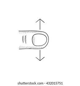 Scroll touch screen gesture vector sketch icon isolated on background. Hand drawn Scroll touch screen gesture icon. Scroll touch screen gesture sketch icon for infographic, website or app.