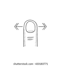 Scroll touch screen gesture vector sketch icon isolated on background. Hand drawn Scroll touch screen gesture icon. Scroll touch screen gesture sketch icon for infographic, website or app.