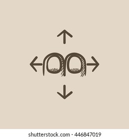 Scroll touch screen gesture vector sketch icon isolated on background. Hand drawn Scroll touch screen gesture icon. Scroll touch screen gesture sketch icon for infographic, website or app.