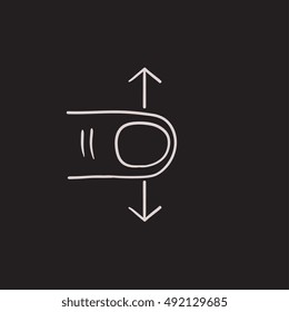 Scroll touch screen gesture vector sketch icon isolated on background. Hand drawn Scroll touch screen gesture icon. Scroll touch screen gesture sketch icon for infographic, website or app.
