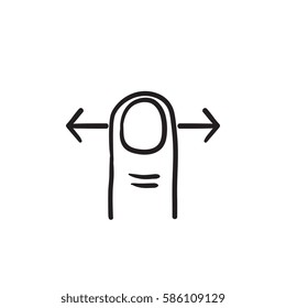 Scroll touch screen gesture vector sketch icon isolated on background. Hand drawn Scroll touch screen gesture icon. Scroll touch screen gesture sketch icon for infographic, website or app.