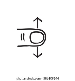 Scroll touch screen gesture vector sketch icon isolated on background. Hand drawn Scroll touch screen gesture icon. Scroll touch screen gesture sketch icon for infographic, website or app.