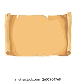 scroll unrolled roll of old paper colored cartoon hand drawn illustration