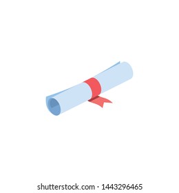 Scroll vector 3d isometric, color web icons set, new flat style. Creative illustration, idea for infographics.