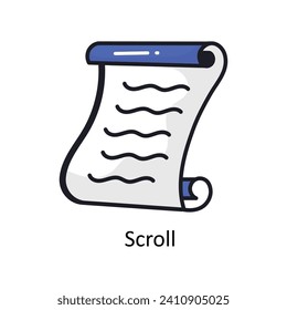 Scroll vector filled outline doodle Design illustration. Symbol on White background EPS 10 File