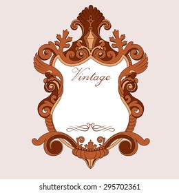 Scroll vector frame. Calligraphic design element.