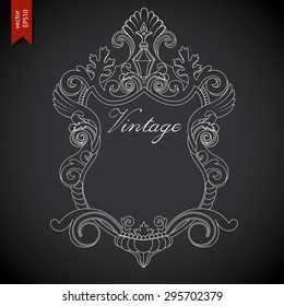 Scroll vector frame. Calligraphic design element.