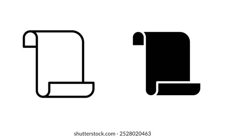 Scroll vector icon set in black and white color.