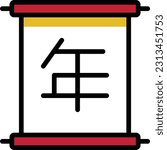 scroll Vector illustration on a transparent background. Premium quality symmbols. Line Color vector icons for concept and graphic design.