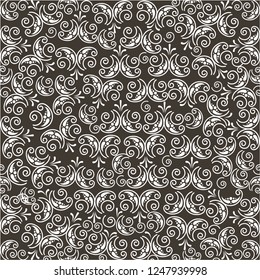 scroll vintage decoration monochrome pattern