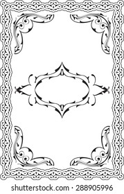 Scroll vintage frame is on white